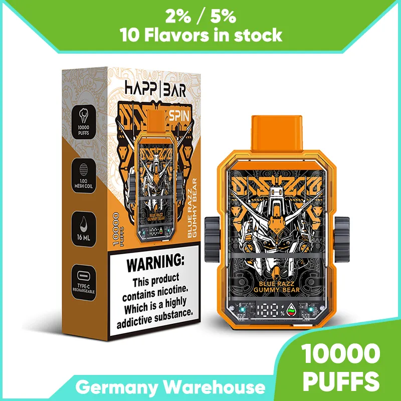 Happ Puff Vape 10K Puffs Plus Bar 10000Puffs E Sigaretta ricaricata 14ml 2% 5% Forza Nic Salt Pod Vaporizzatore con batteria 650mAh