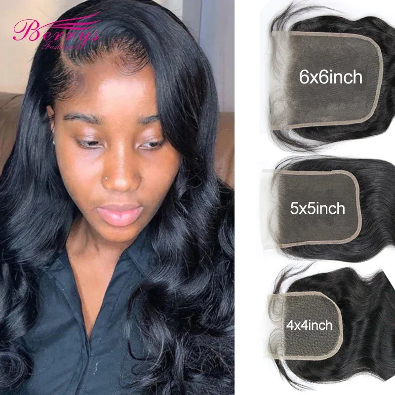 6x6 HD Lace Closure Human Hair With Baby Brazilian Body Wave Virgin 4x4 5x5 Transparent Fro Women 231226