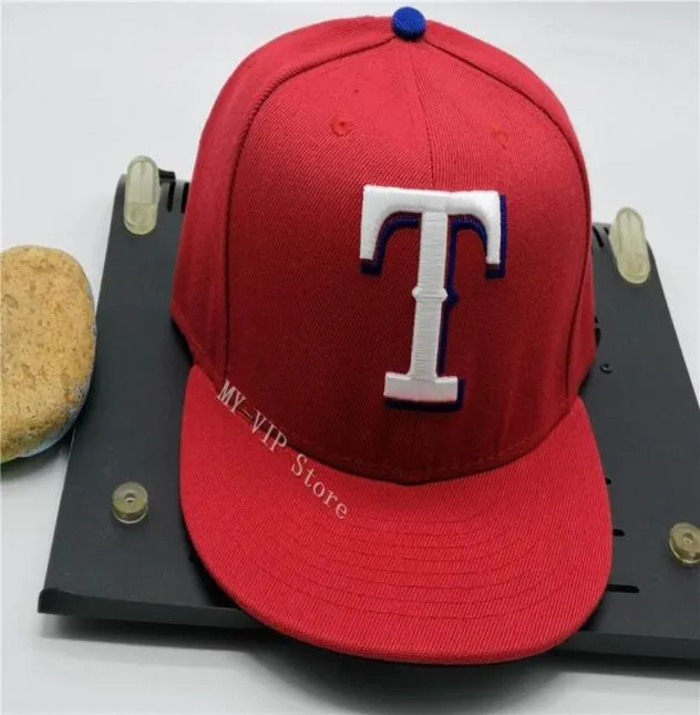 Whole High Quality Men039s Ranger Red Sport Team Fitted Caps on Field Hats Full Closed Design Size 7 Size 8 Fitted Basebal6422261