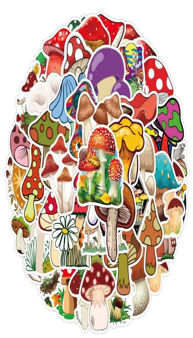 50Pcs Mushroom Stickers Nonrandom For Car Bike Luggage Sticker Laptop Skateboard Motor Water Bottle Snowboard wall Decals Kids Gi8507913