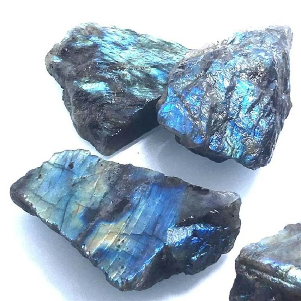 Cristalli di quarzo grezzo naturale labradorite grezza burattata Pietra di energia minerale Reiki per la guarigione della pietra di cristallo2981