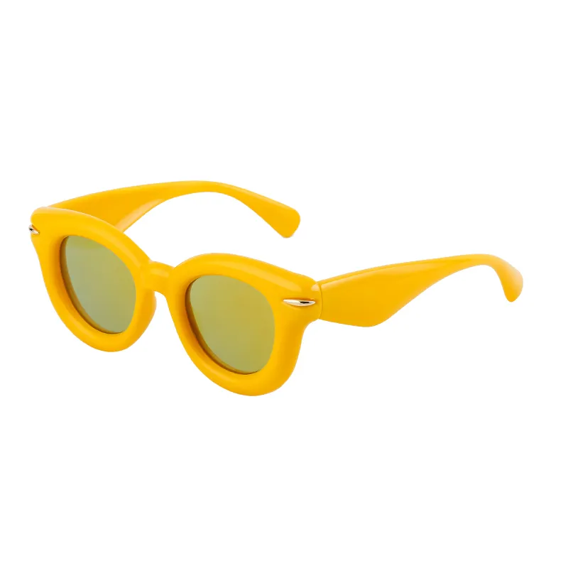 Óculos de sol de rua da moda estilo rechonchudo com armação carnuda redonda e óculos de sol da moda