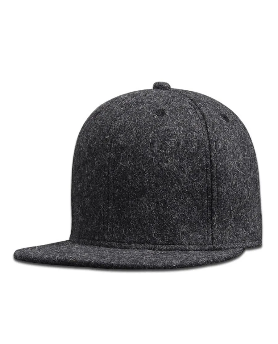 Homem plus cabido beisebol grande hip hop chapéu de lã volta fechado tamanho grande feltro snapback boné 56cm 58cm 60cm 62cm 64cm7950370