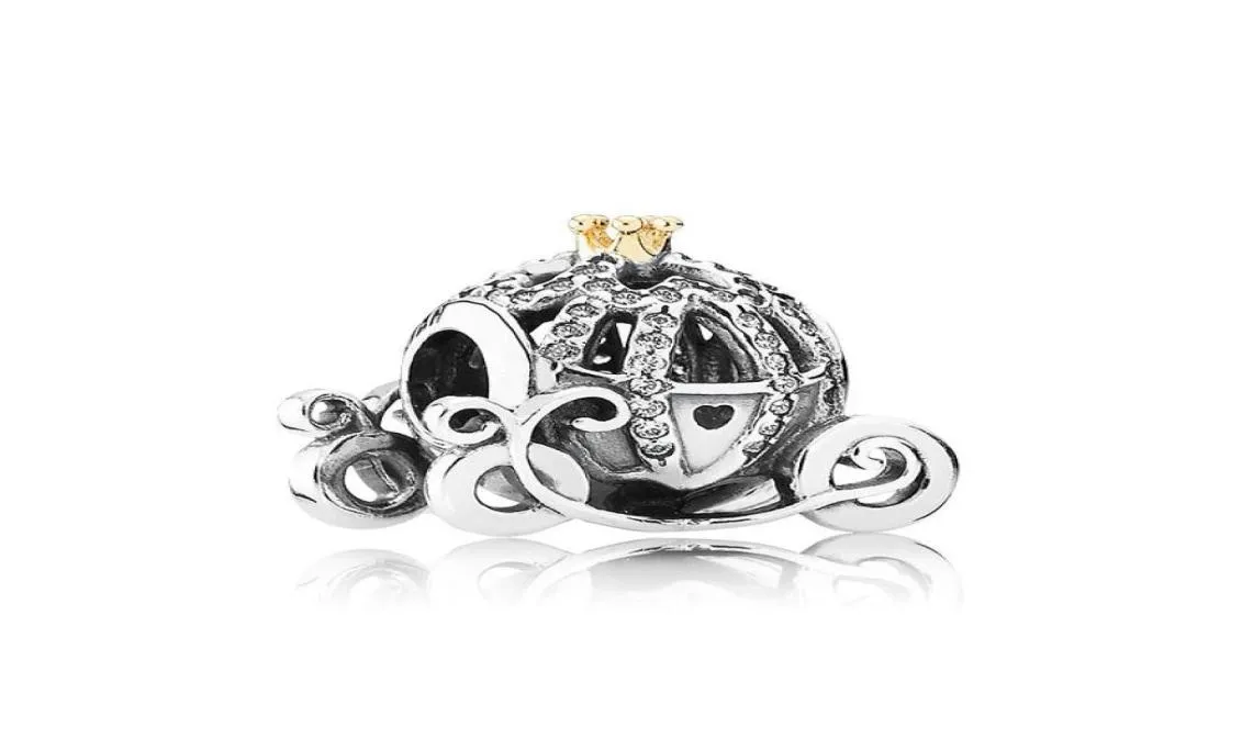 Authentique 925 argent sterling citrouille charme ensemble boîte d'origine pour bracelet à bricoler soi-même perles de cristal charmes accessoires de mode classique8504590