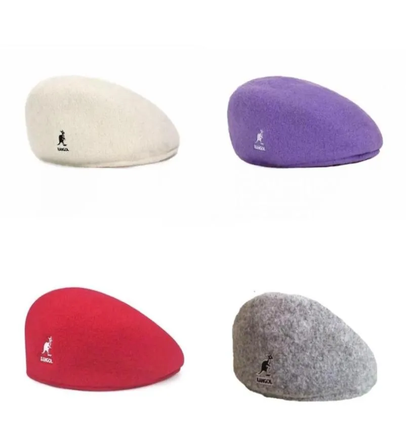 2020 Nuovo Kangol Berretto Stile retrò Inghilterra Flat Top Ricamo Lettera Pittore Cappello Selvaggio Cappello a scacchi Autunno e Inverno Ottagonale Ca5468661