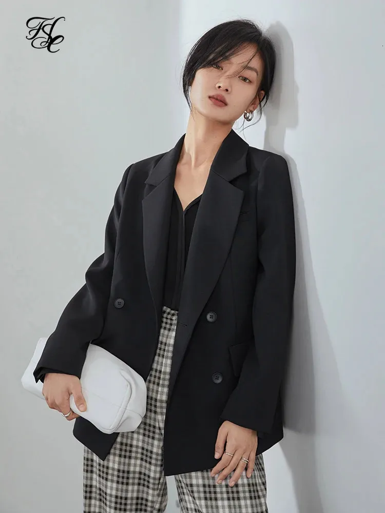 FSLE Office Ladies Casual White Blazer Women Spring Black Oversized Jacket Female Elegant Business Short Green Coat 231225