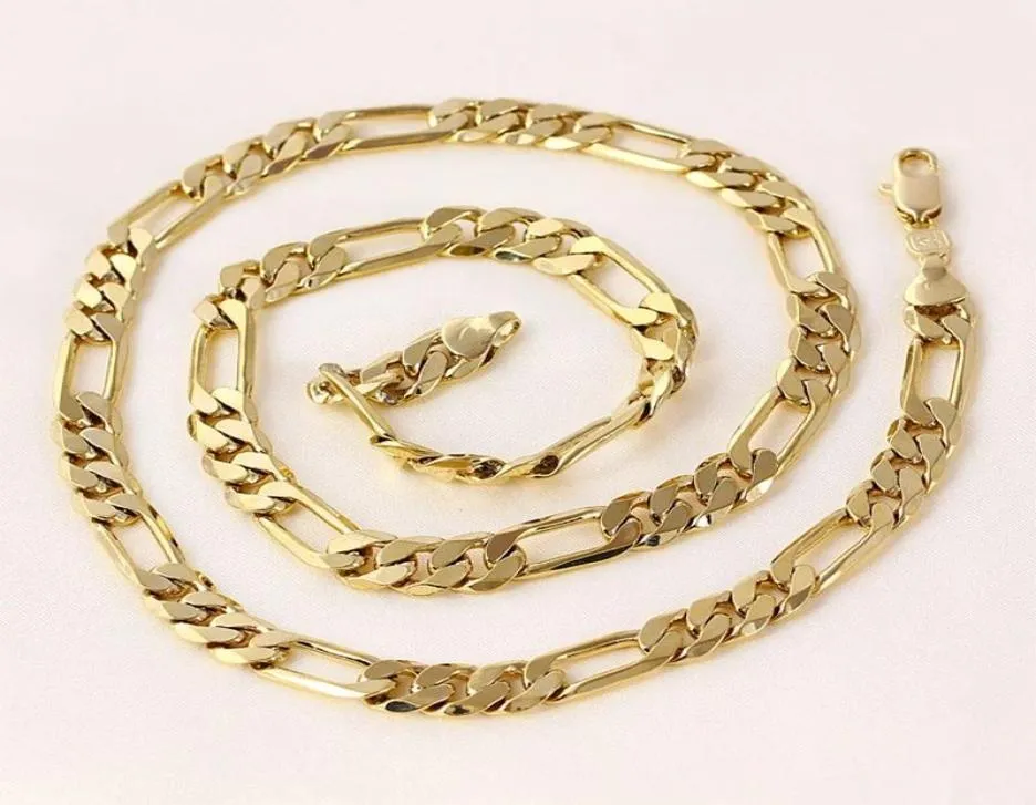 Chains Herren-Halskette aus 24-karätigem Massivgold GF, 8 mm, italienische Figaro-Gliederkette, 24 Zoll2902922