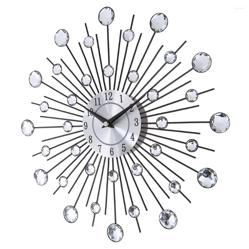 Horloges murales 33cm décoration ronde horloge mouvement à quartz suspendu ornement alimenté par batterie fond artistique pour salon
