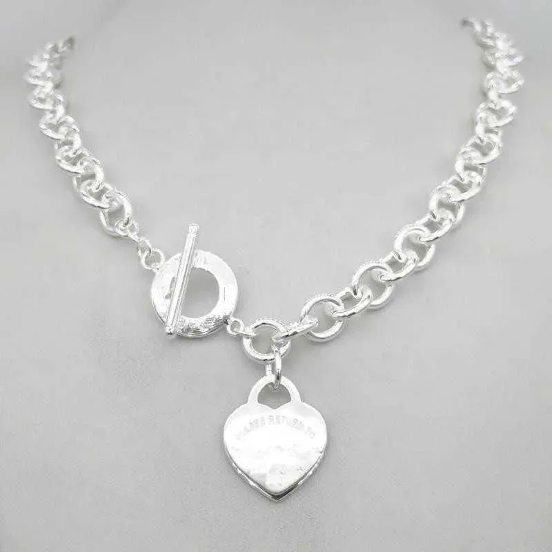 Design Women`s silver TF Style Necklace Pendant Chain Necklace S925 Sterling Silver Key heart love egg brand Pendant Charm Nec H0918