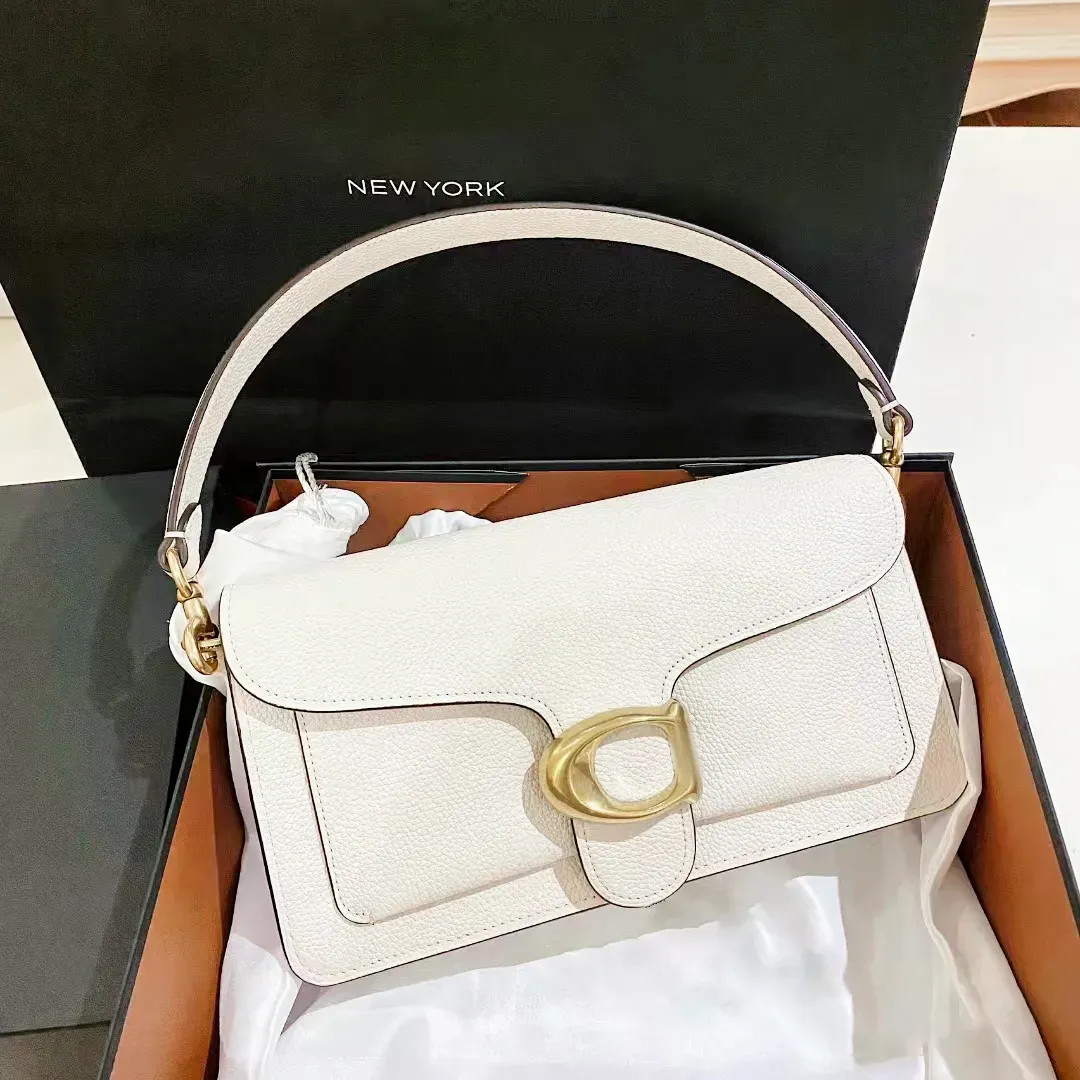 Kvinnor Satchel White Designer Axelväskor Brun Flower Luxury Tote Handväska äkta läderväska Påsband Sling Crossbody Man Clutch Bag