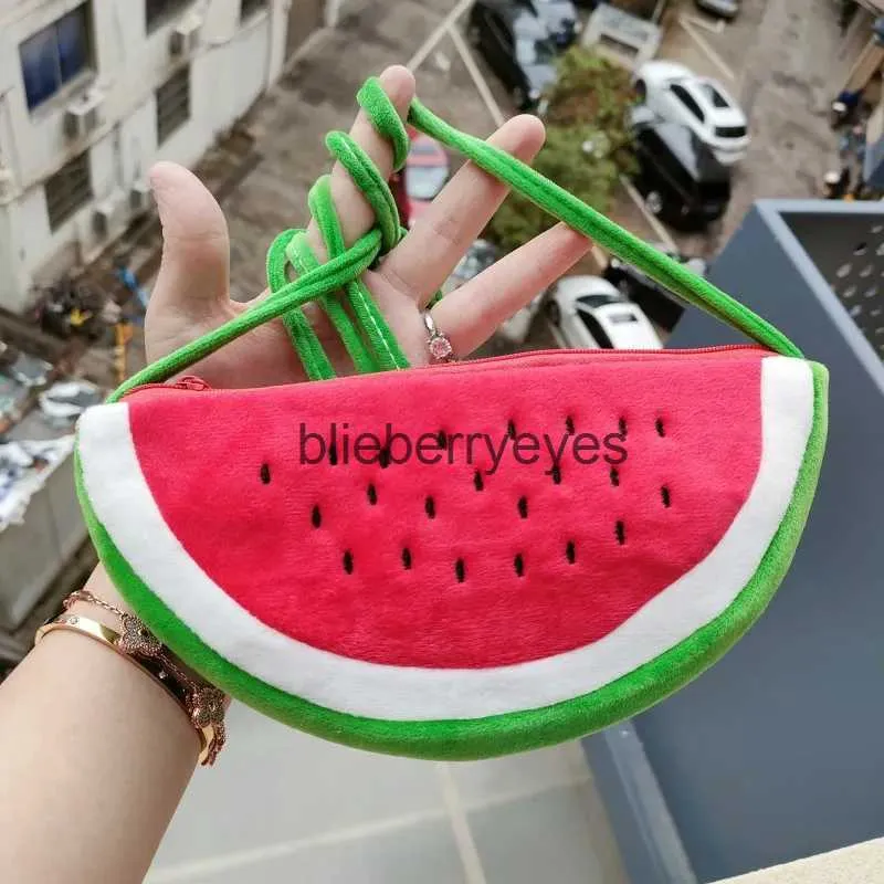 Shoulder Bags Handbags 2023 New Plush Watermelon Shoulder Bag Suitable for Messenger Portable Organizer Cute Bagblieberryeyes