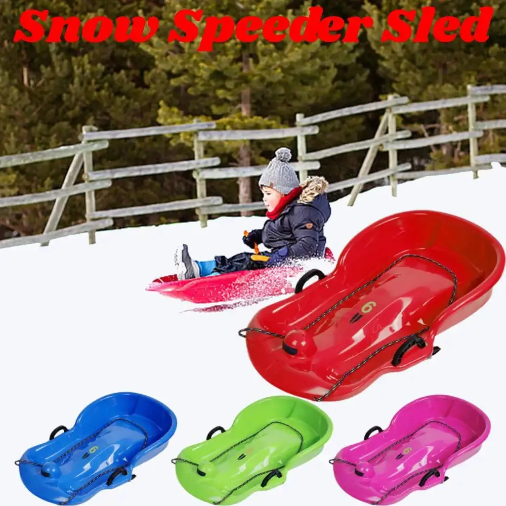 Kunststof stevige sneeuwslee Sneeuwspeeder Slee Flyer Flying Board Rodelslee met touw 2 handvatten voor kinderen Wintersport Sneeuwslee 231225