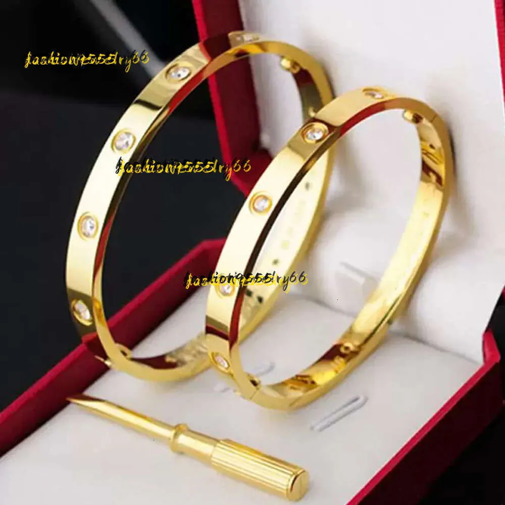 Bangle Designer Luxo Jóias Mulheres Parafuso Pulseiras Clássico 2024 Titânio Aço Liga Bangle Banhado A Ouro Artesanato Cores Ouro Prata Rosa Nunca Fade Não Alérgico