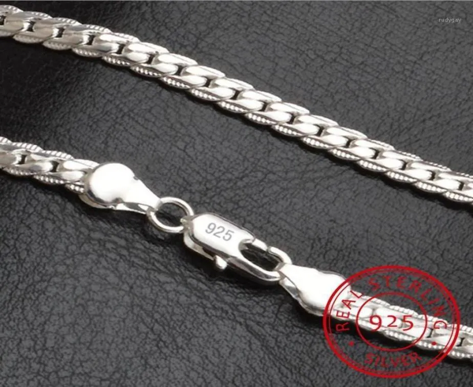 Ожерелье 5 мм 50 см, мужские ювелирные изделия, новая мода, стерлинговое серебро 925 пробы, большая длинная, широкая, модная мужская полная боковая цепочка для подвески18561456