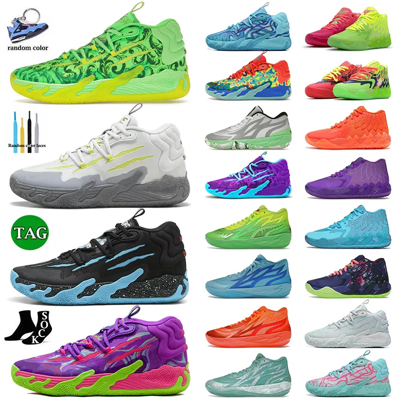 Mens Lamelo Ball 1 Basketball Shoes MB.02 MB03 독성 Rick 및 Purple Morty Slime Roty Jade Phenom Red Black Lamel-O Nickelodeon 디자이너 스니커 테니스