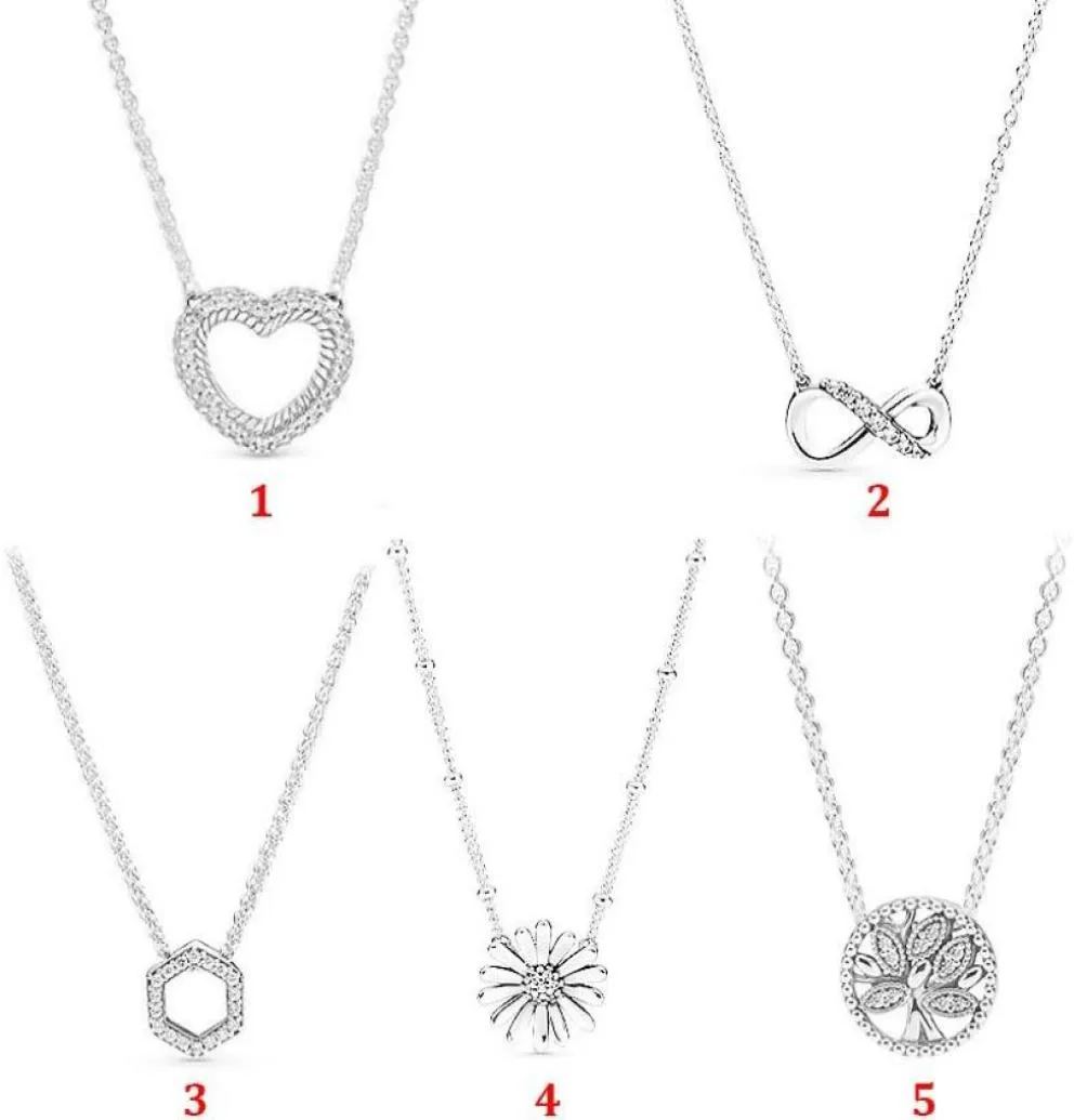 Chains 100 S925 Silver Love Daisy Temperament PAN Necklace Women039s Clavicle Chain High Quality Holiday Gift Diy Charm Jewelr6308068