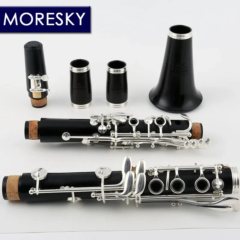 MORESKY Clarinet Wood ebony clarinet Tube 17 Keys Falling Tune B Clarinet Solid wood clarinet M8