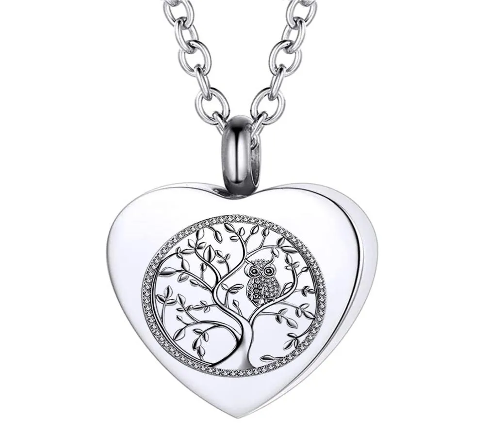 Ashes Naszyjnik Sowa Tree of Life Urna Wiselant Peepsake Memorial Cremation Jewelry for Ashes for Women3621895