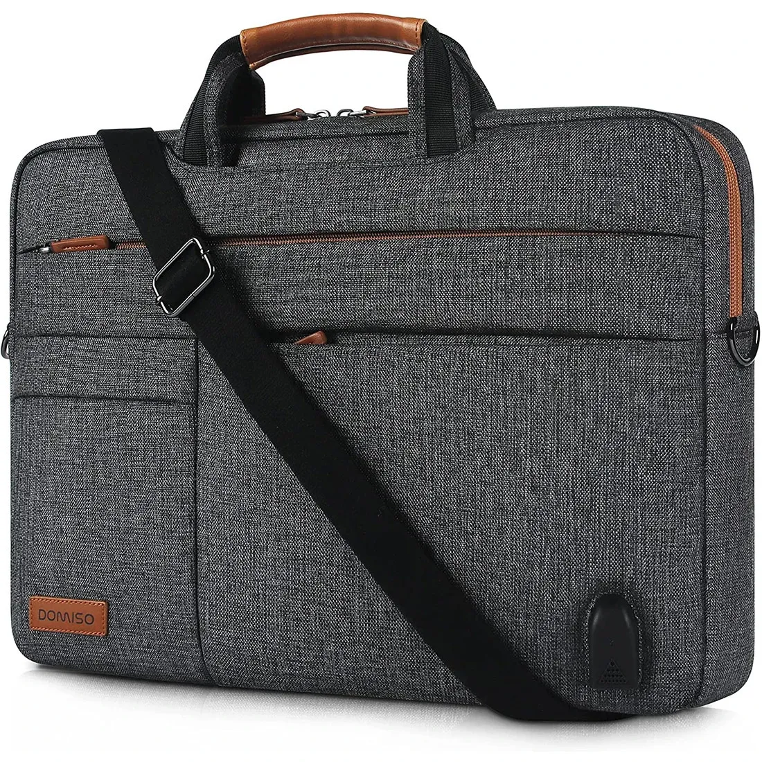 DOMISO 14" 156" 17" Inch Thickened Multi-Functional Laptop Sleeve Briefcase Messenger Bag with USB Charging Port 231226