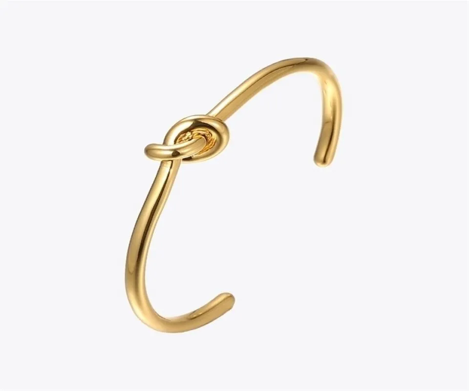 ENFASHION Hele Knoop Manchet Armbanden Goud Kleur Manchette Bangle Armband Voor Vrouwen Armband Mode-sieraden Pulseiras B4286 2203936254