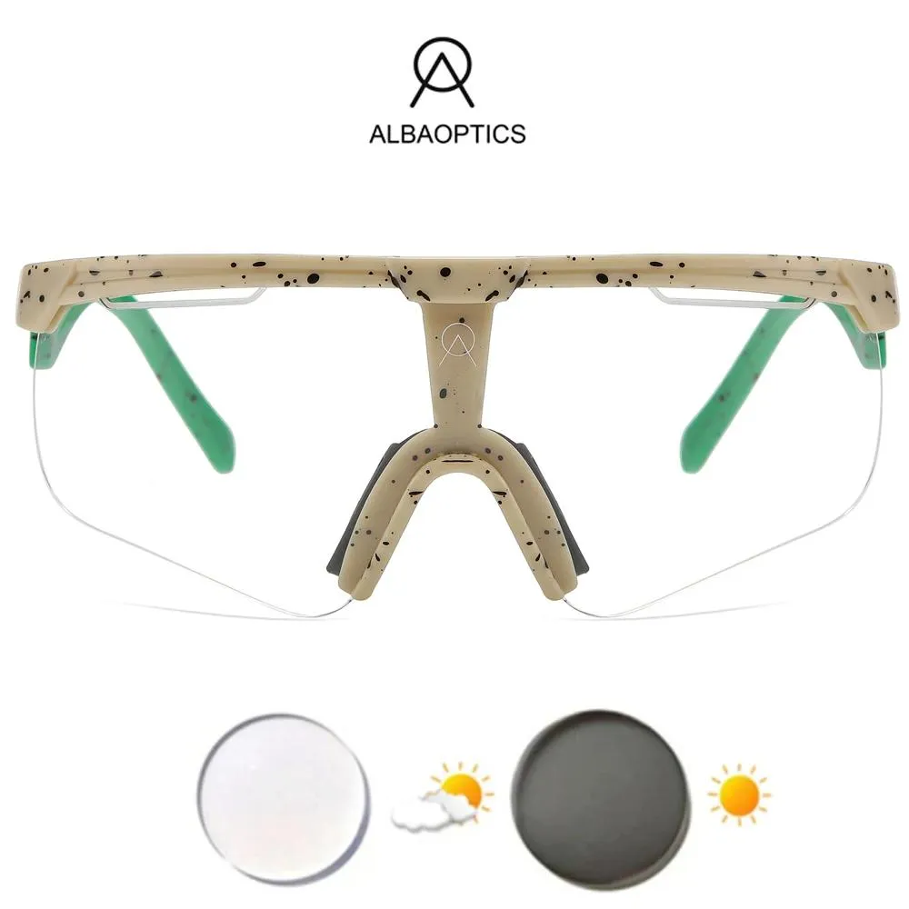 Eyewears Albaoptics Photochromic Cycling Glasses Men Alba Optics Goggles Bike Bicycle Eyewear Women Sports Solglasögon Alba Delta