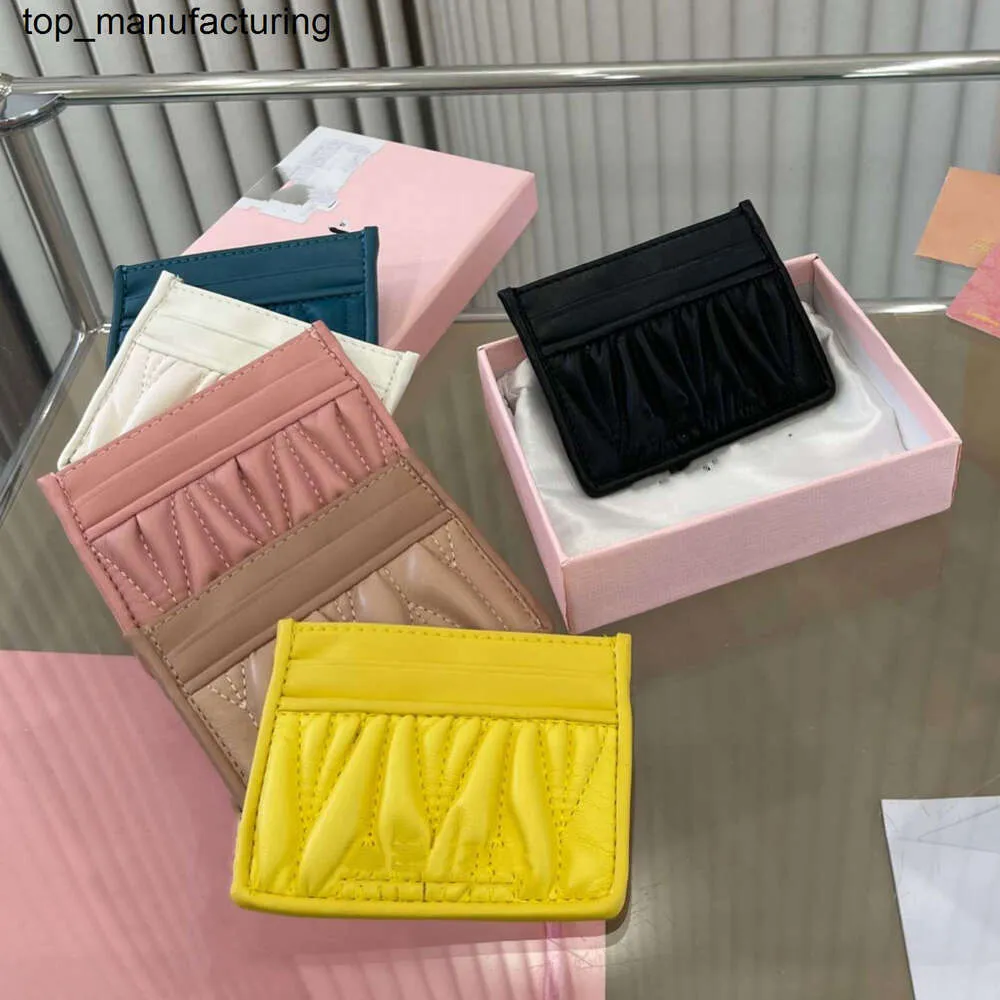 24SS Fashion Gloednieuwe geplooide kaarttas Dames Zero Designer Wallet Classic Credit Card Bag Visitekaarthouder Heren Womens Wallet Mens