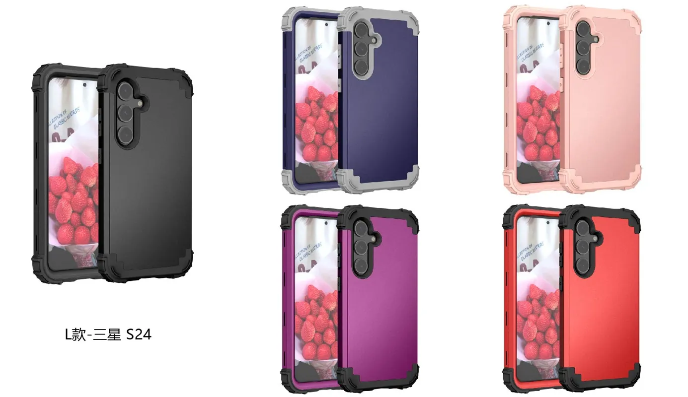 3IN1 Dual Security Case dla Samsung S24 A24 S23 ULTRA S22 Plus Note 20 A53 A73 A33 5G Moda Front Front Back Anti Fall Hard Plastic Miękka warstwa hybrydowa TPU Odporna okładka wstrząsowa