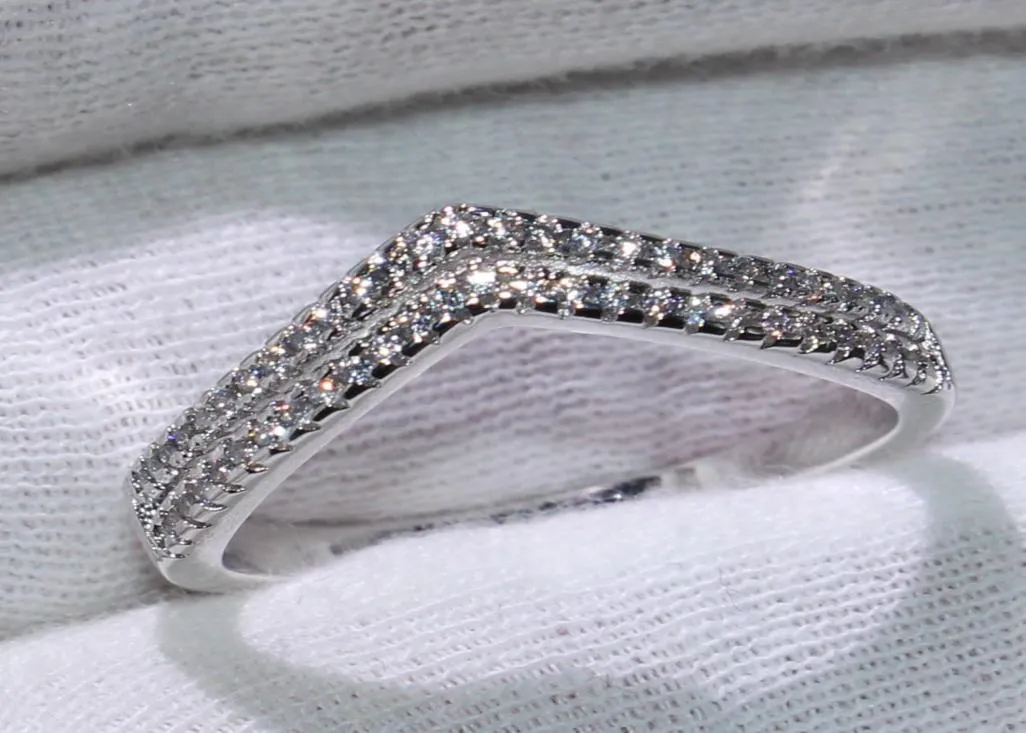 Podwójny styl urocza luksusowa biżuteria 925 srebrna torba biała szafir cz Diamond Party Nowy kobiecy pierścionek ślubny dla kochanków9127178