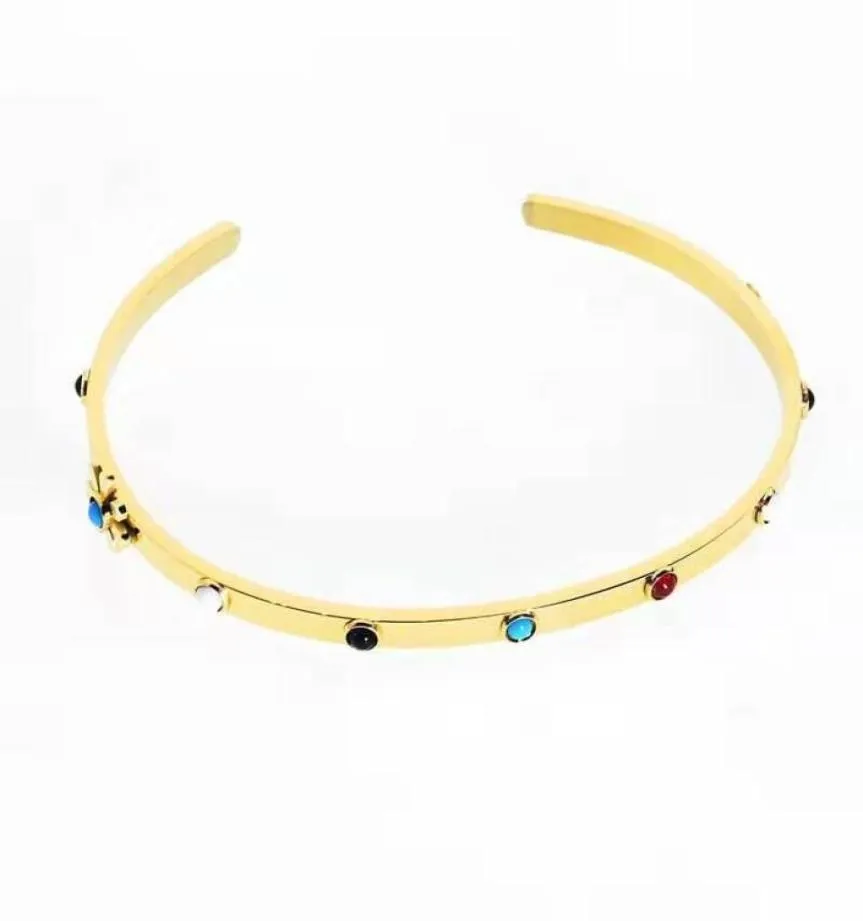 Tou Toso Designer rostfritt stål armband björn blomma sten guld silver manschetter kvinnor armband armband smycken smycken aldrig bleknar pulsera m7368150