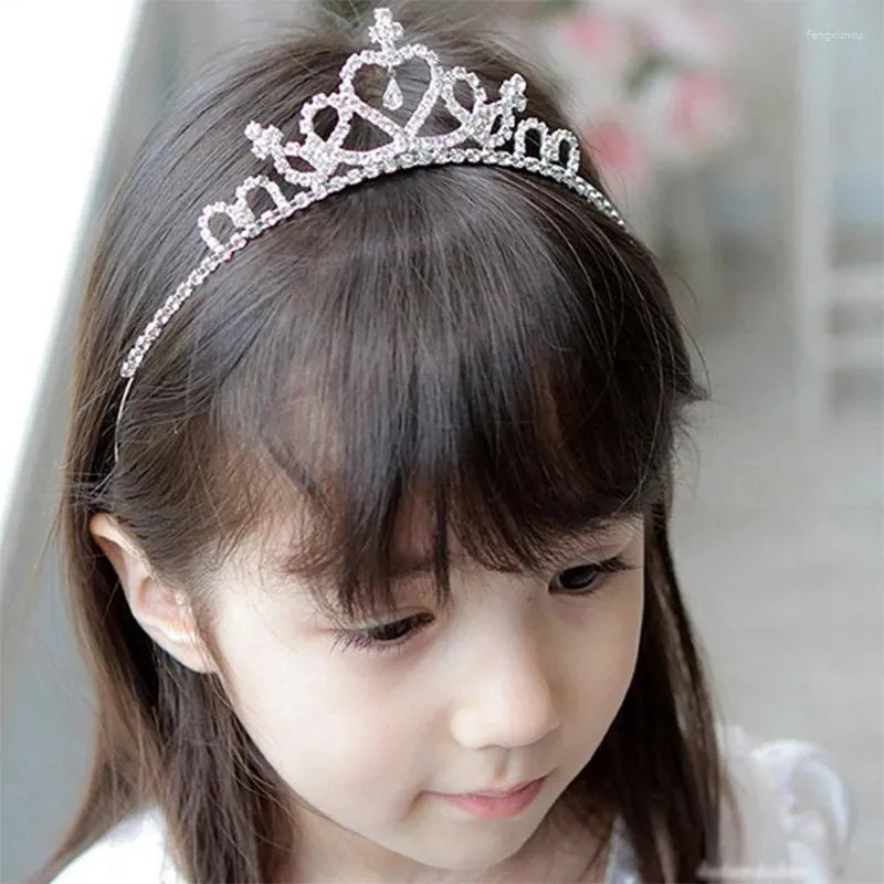 Accessori per capelli Fasce per corona con strass di cristallo per bambini Ragazza Principessa Cerchietto Fascia per feste di compleanno Diademi per bambini