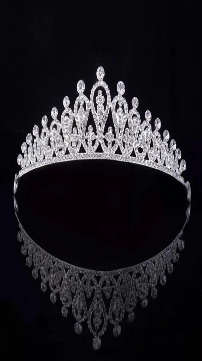 Zilveren Bruids Tiara Kroon Vintage Bruid bruiloft tiara's en kronen voor vrouwen Hoofdtooi Eenvoudige Stijlvolle Vrouwelijke Haaraccessoires8102437