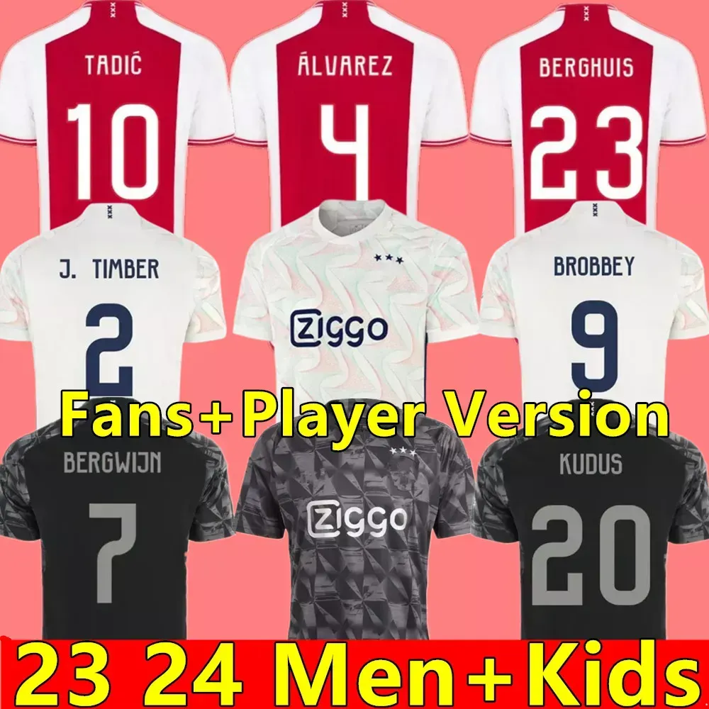 23 24 Soccer Jerseys TADIC BROBBEY black Kit KLAASSEN BROBBEY BERGWIJN CRUYFF 2023 2024 home away football shirt men kids uniforms