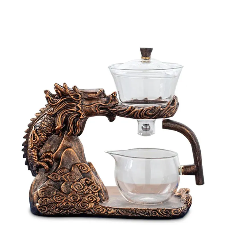 Lazy Kungfu Glass Teapot Set - Borosilicate Semi-Automatic Tea Maker - Magnetic Water Diversion Design - View #7