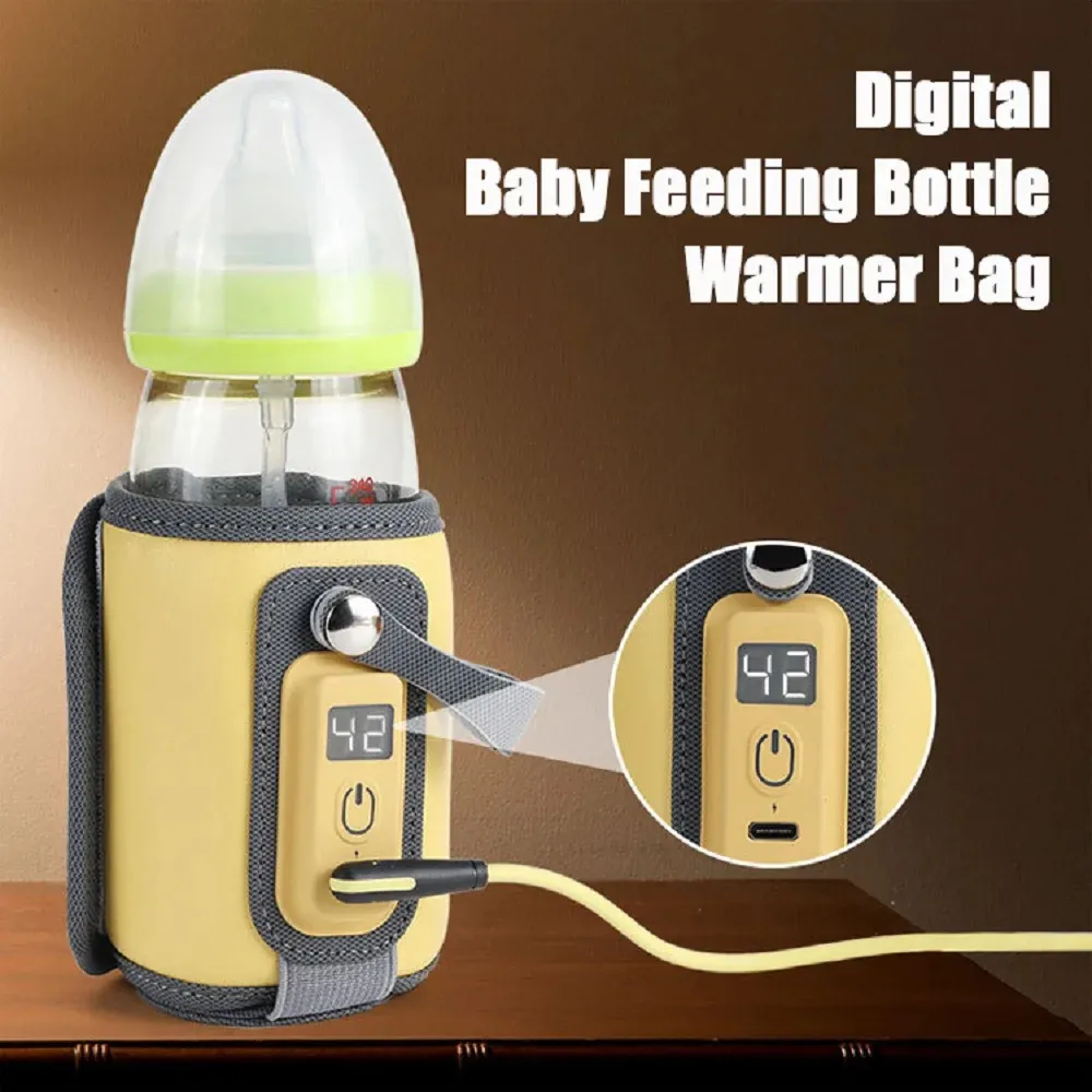 Siffra Baby Feeding Bottle Warmer Bag Isolerad bärbar USB -termostat Spädbarnsvärmare för resor 231225