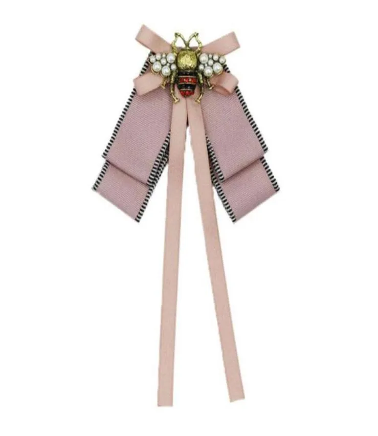 Pinos broches pinos broches 18 estilo luxo abelha flor impresso leopardo gravata borboleta para mulheres moda colar camisa jóias gota entregar9823330