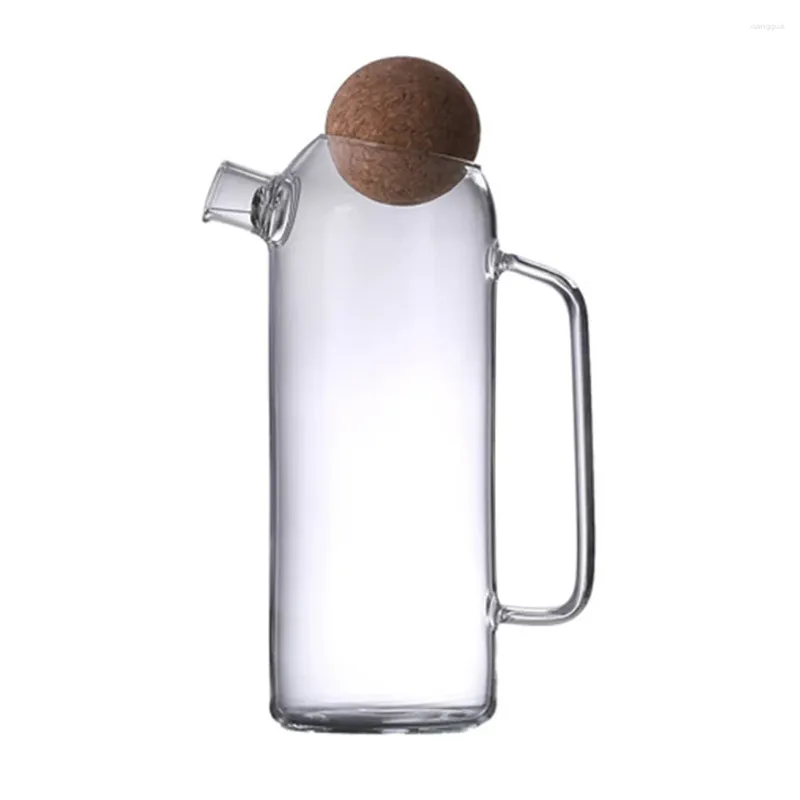 Servis sätter tekanna glas vattenkokare med kork öl hem container vatten kanna flaskor värmebeständig kanna