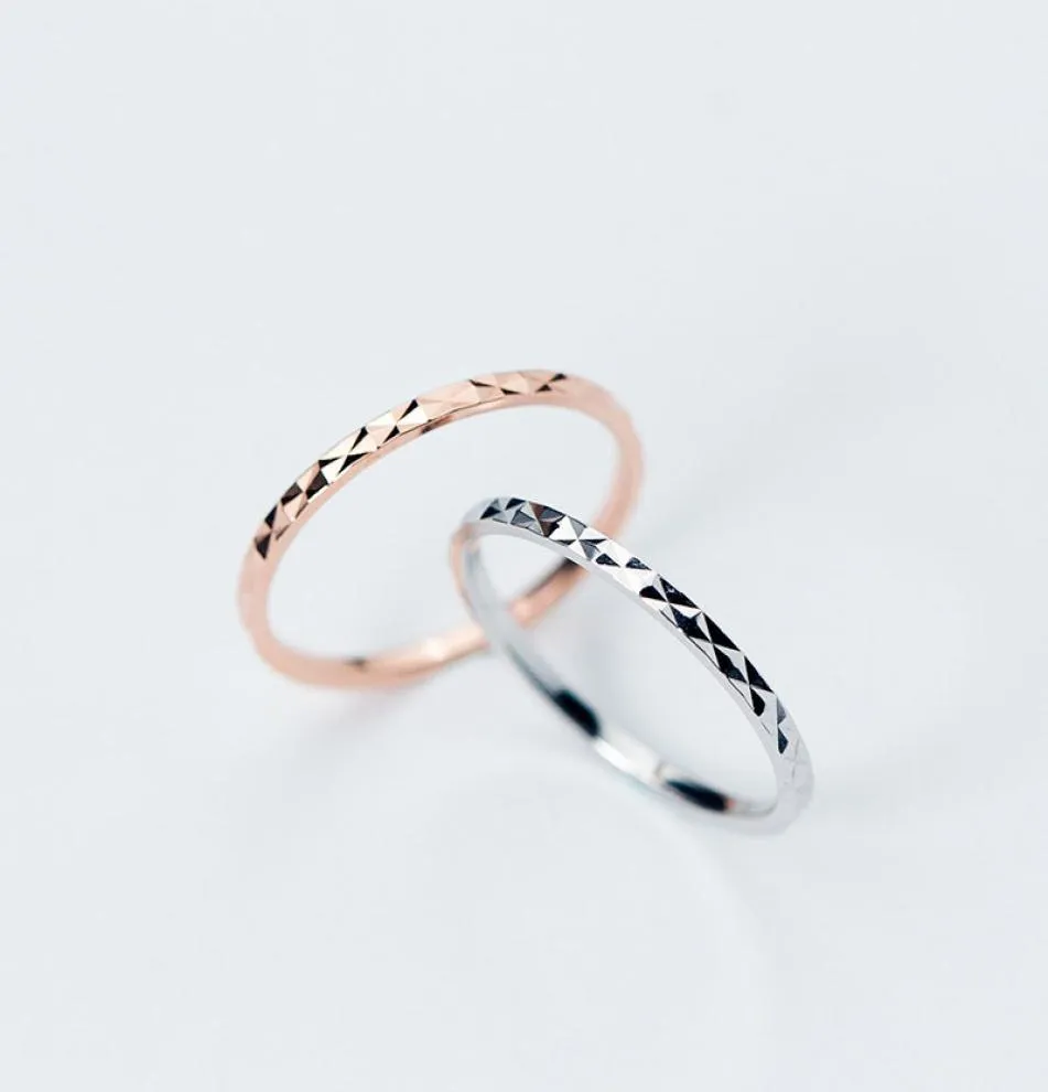 Oryginalne 925 Srebrne pierścionki Kobiety proste proste pierścionki Urodziny Prezenty moda Rose Gold Italian Jewelry Prezent dla dziewcząt Rozmiar 4 4073209