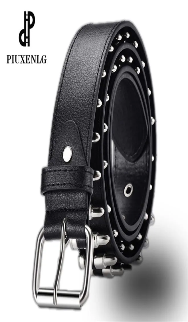 Ceinture de décoration de balle creuse mode dames en cuir luxe clouté cadeau homme Goth Rock sauvage réglable femmes Punk noir 2204024579315