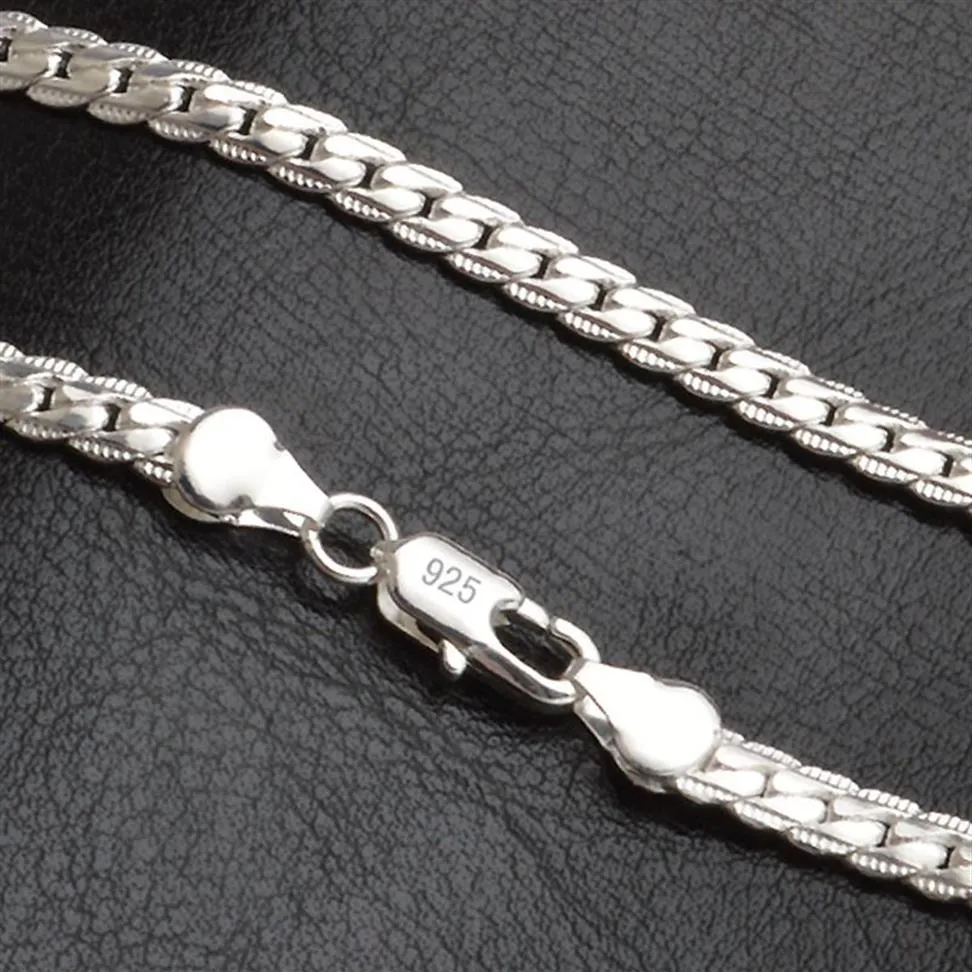 20 дюймов 5 мм модное мужское ожерелье из серебра 925 пробы, цепочка для женщин, вечерние модные серебряные цепочки Фигаро, ожерелье для мальчиков, аксессуары309K