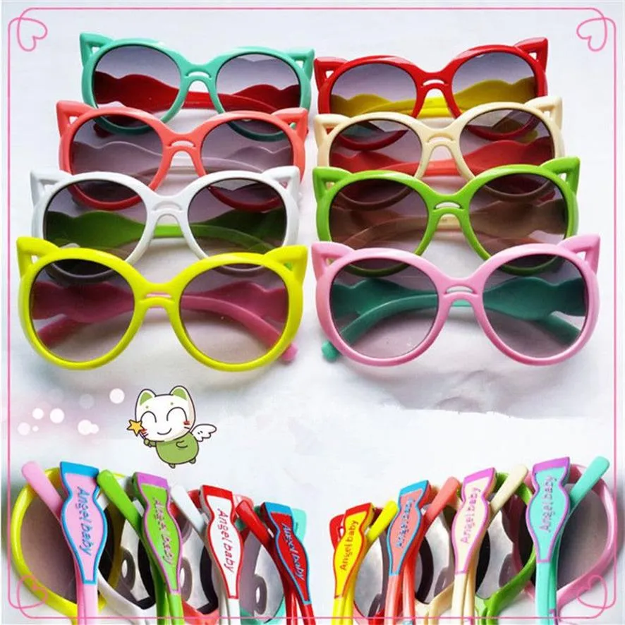 Модные милые солнцезащитные очки «кошачий глаз», защитные детские солнцезащитные очки, детские солнцезащитные очки для девочек и мальчиков, пляжные уличные аксессуары Eyewea207S