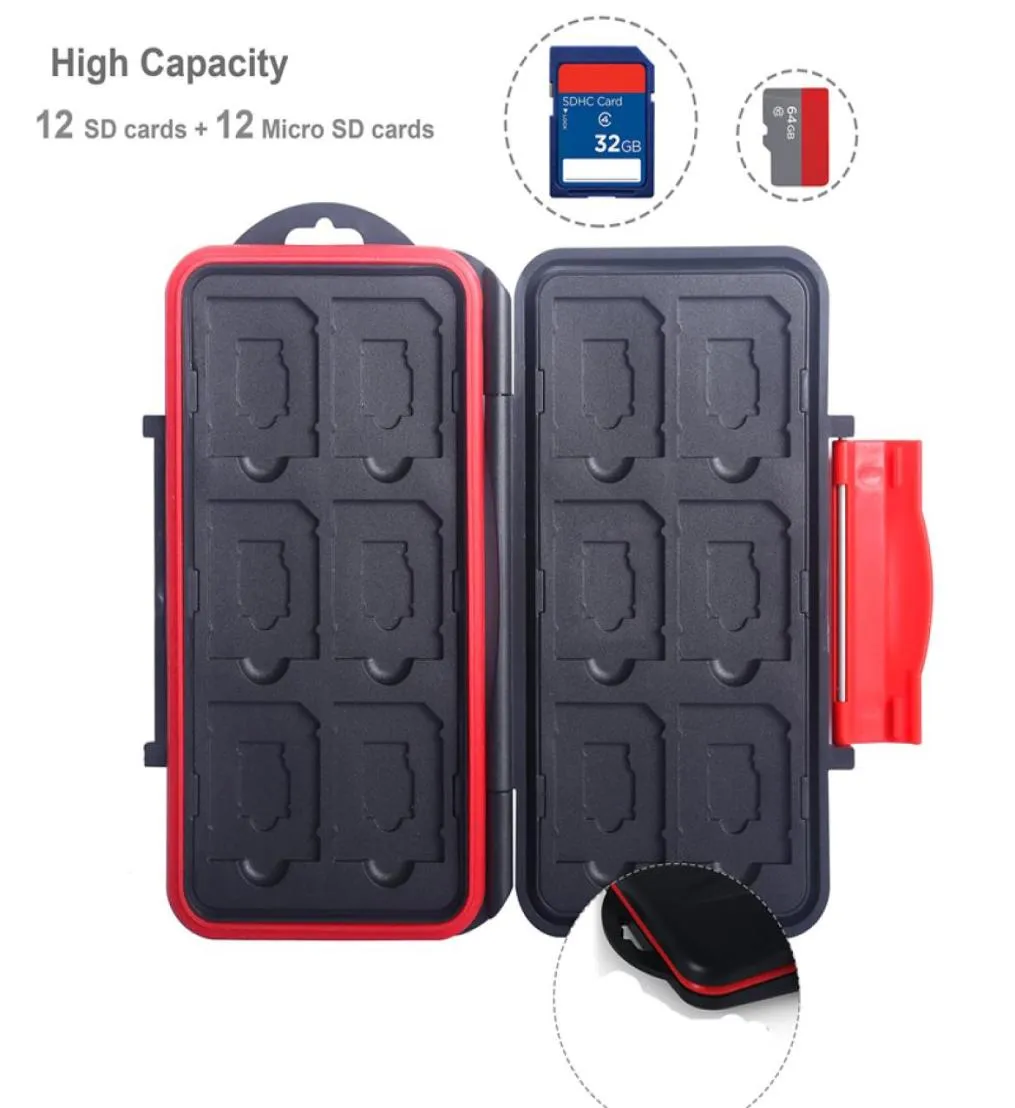 Memory Card Case Holder 24 Slots Professional Waterproof Antishock Protector Cover för SD TF -kort Lagring JK2101XB3946826