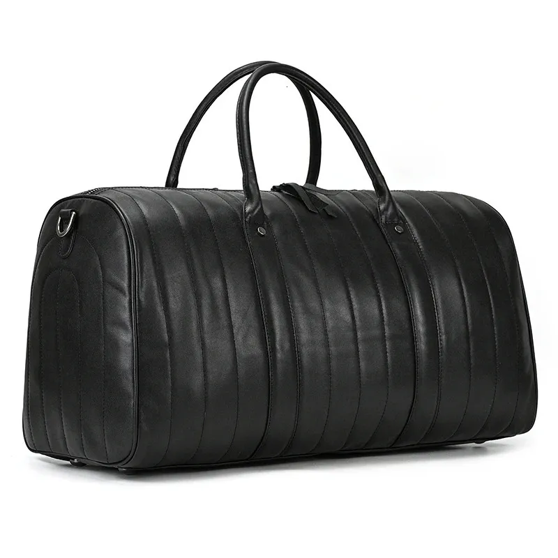 Moda couro retro mochila dobrável saco de ginásio lazer bolsa de ombro carregando saco de bagagem grandes sacos de viagem masculinos 231226