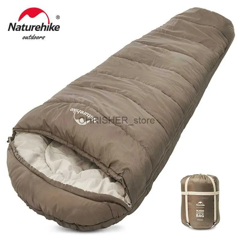 Sacos de dormir Naturehike Saco de dormir MJ300 -1 Leve MJ600 -12 Múmia Saco de dormir Acampamento ao ar livre Algodão Saco de dormir de invernoL231226