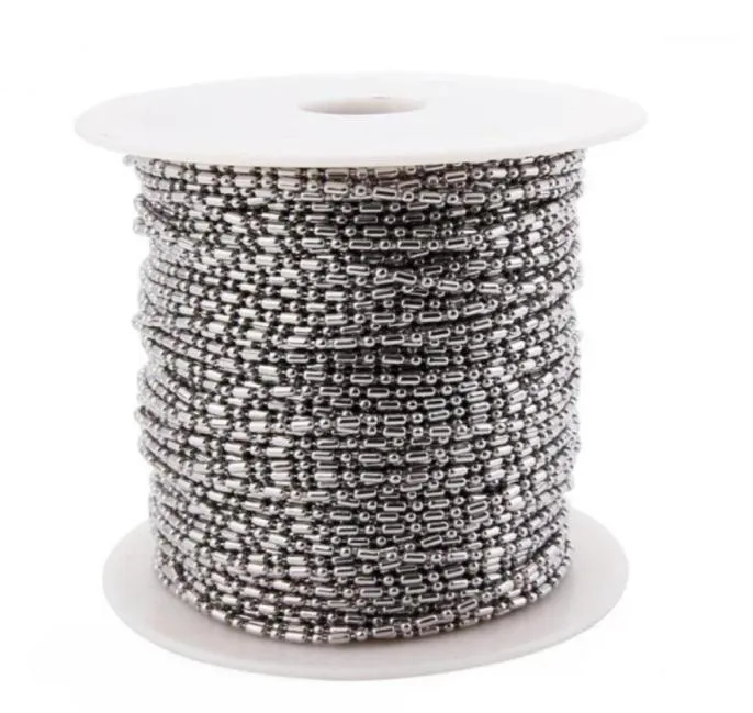 Collier de perles en acier inoxydable chaînes à maillons en vrac 10050 pièces perles de boule en métal colliers de chaîne liés femmes pour la fabrication de bijoux 15766320