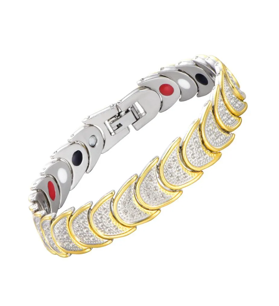 Nuovo design Catena lunare Bracciale magnetico Protezione dalle radiazioni Catena a maglie in rame Magneti energetici Braccialetti con ciondoli Bracciale rigido W3252460