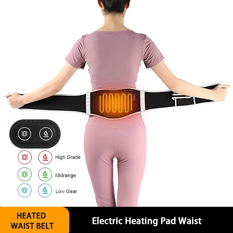 Coussin de ceinture chauffant électrique USB, soutien du dos, soulagement de la douleur, masseur, thérapie par compression lombaire, 231226