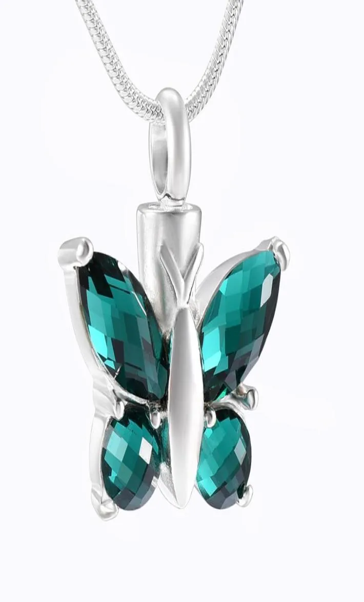 H8497 Fancy Green Butterfly Cremation Biżuteria Wisior Urna Pamiątka Urna Urn Charm Jeweller Pet Tekk Tani 6406311