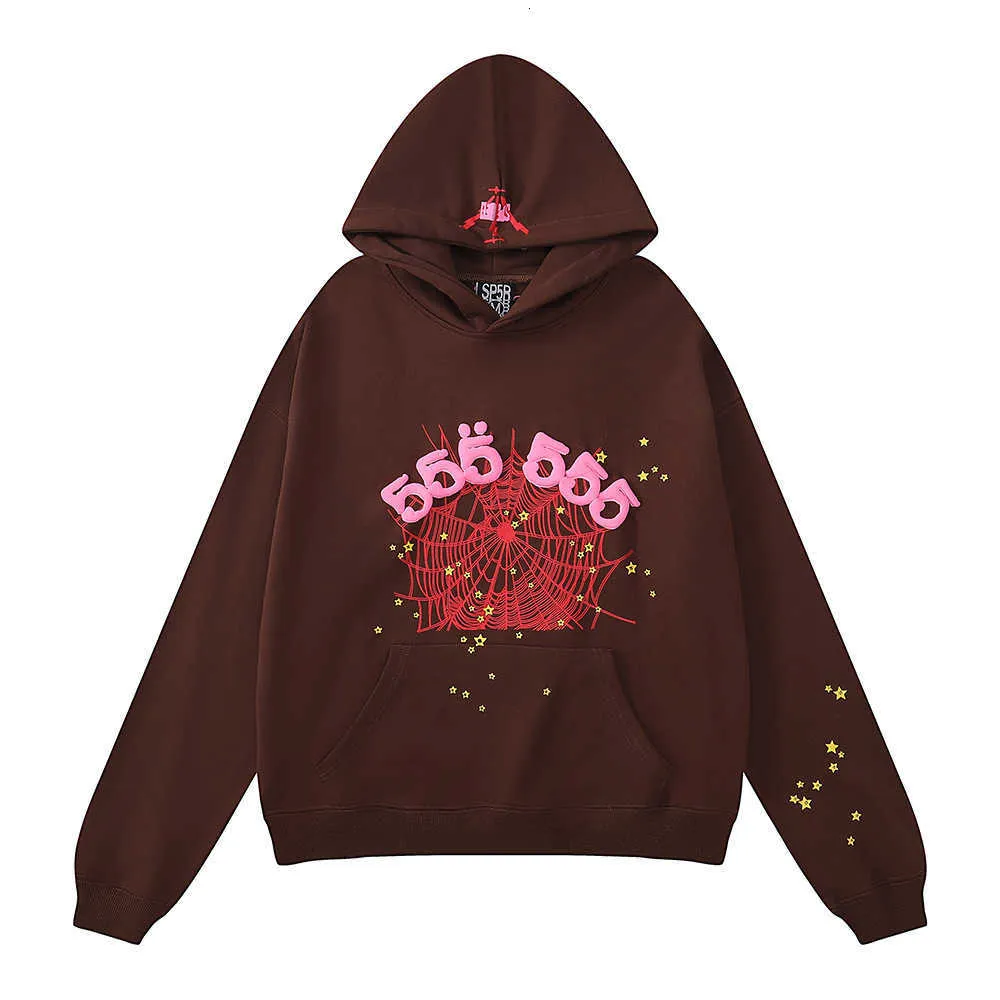 Men s and Women s 555 Hoodie Spider Hoodies Designer Hoodies Foam Print Star Same Style 400g Pure Cotton Loop Loose Hoodie Sweater