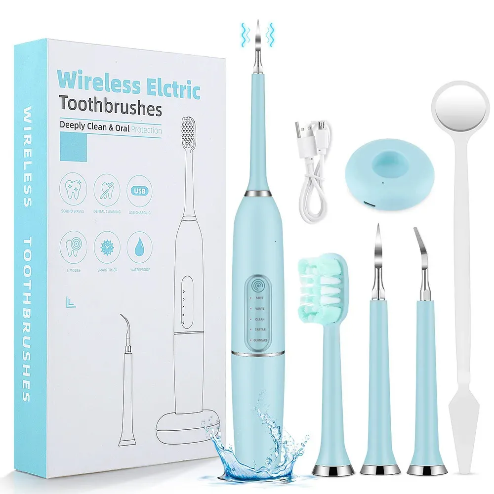 Ultrasonic Electric Dental cleaner tool teeth whitening Electric toothbrush induction charging Teeth Cleaner Calculus Remover 231225