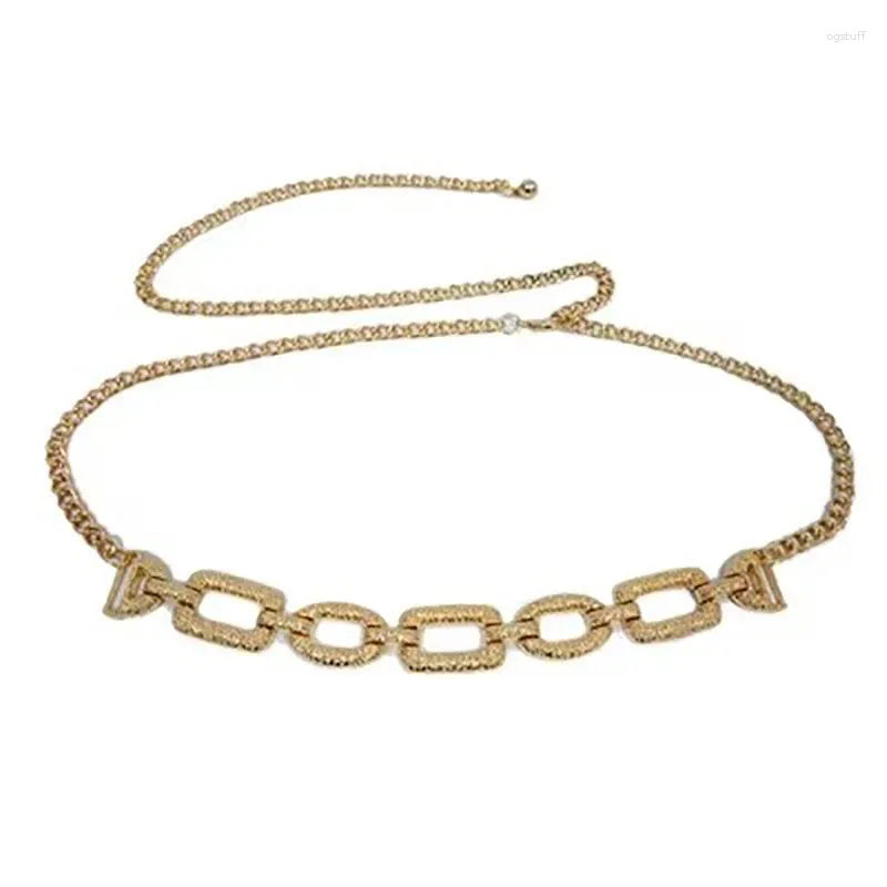 Belts Alloy Chains Belt Women Golden Color Long Adjustable Apparent Ornament Fashion Designed Show